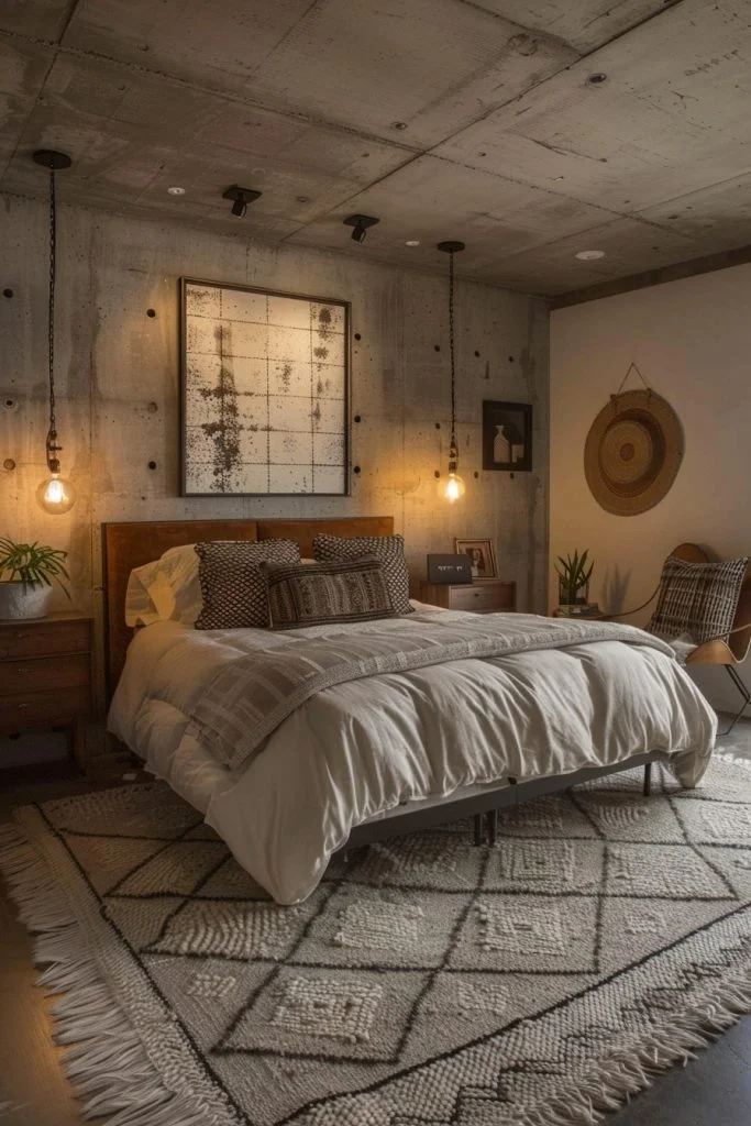 Sleek Concrete Jungle Room