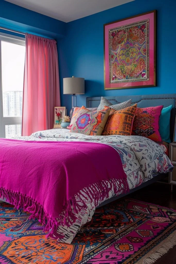 Bright and Bold Color Bedroom