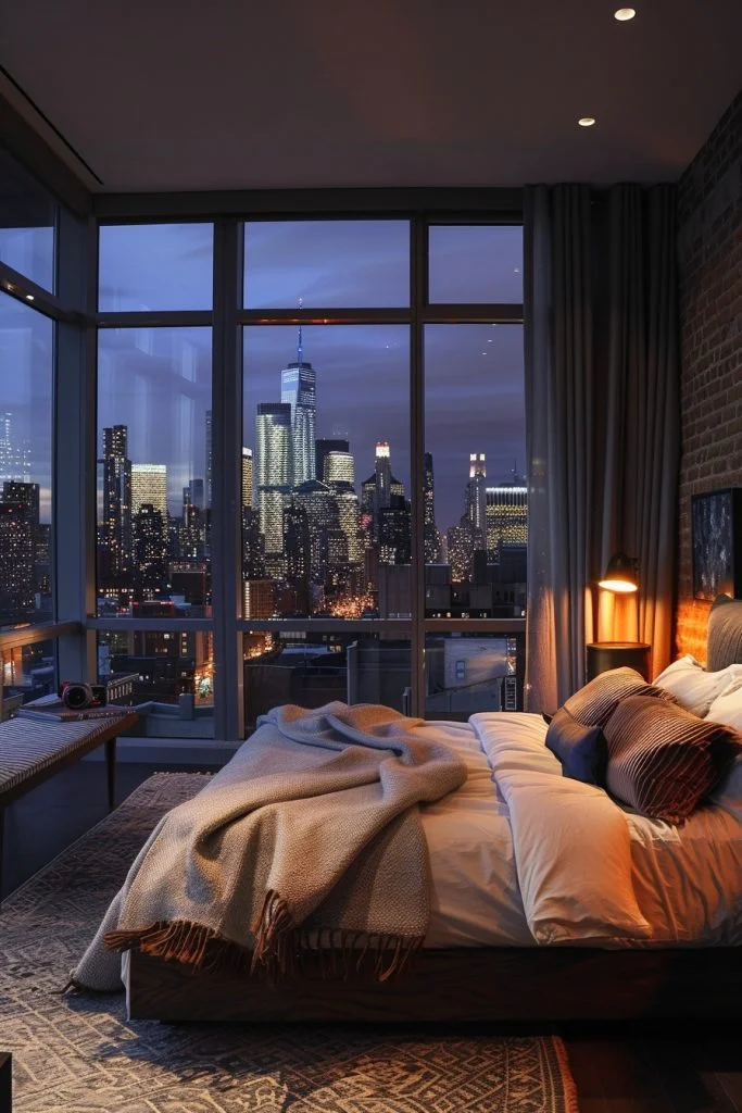 Rooftop View Urban Bedroom