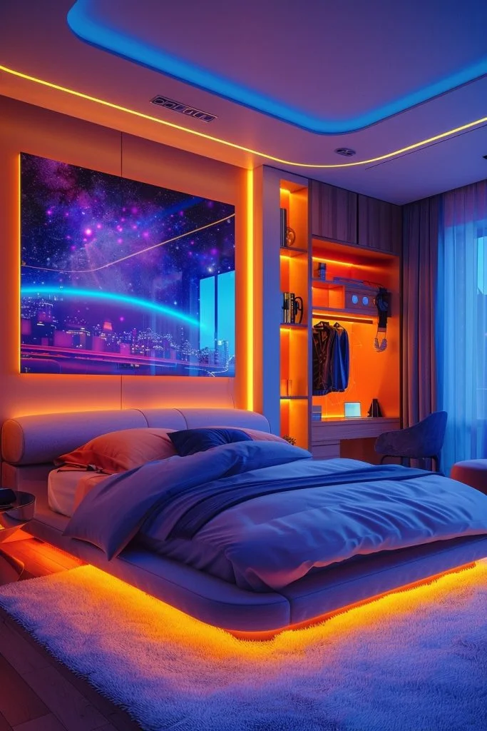 Tech-Savvy Street Bedroom