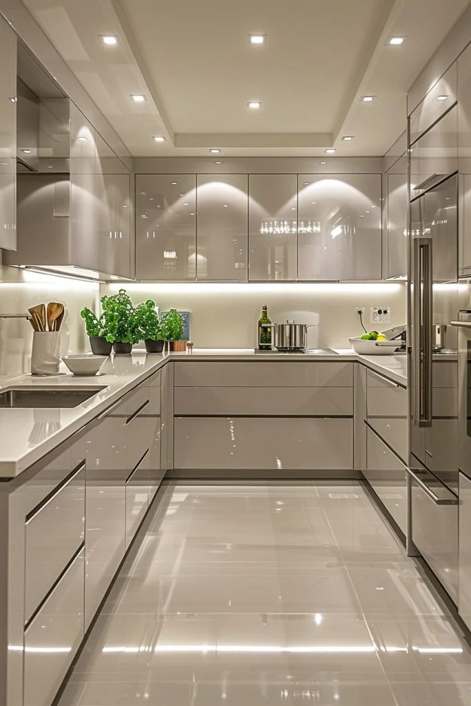 Glossy Finish Kitchen Designs