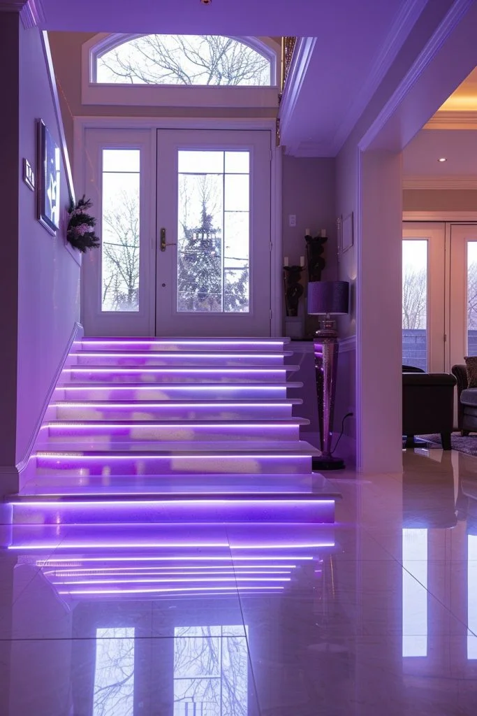 High-Tech Staircase with LED Lighting