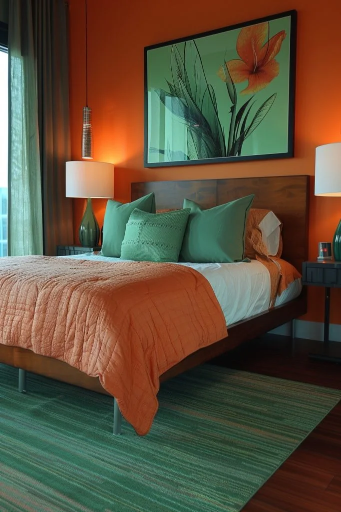 Urban Sophistication with Green and Terracotta Accents