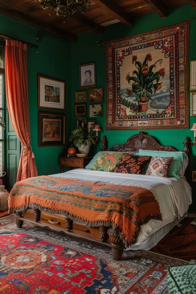 Eclectic Blend of Green and Terracotta Styles
