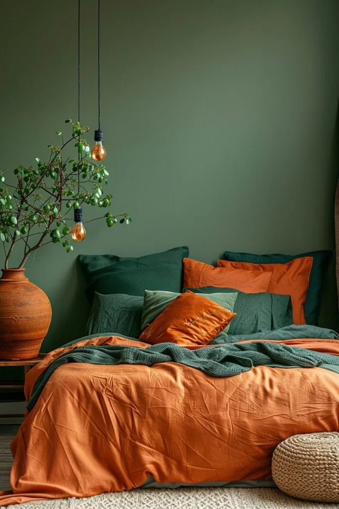 Dynamic Duo: Bold Green and Terracotta Contrasts