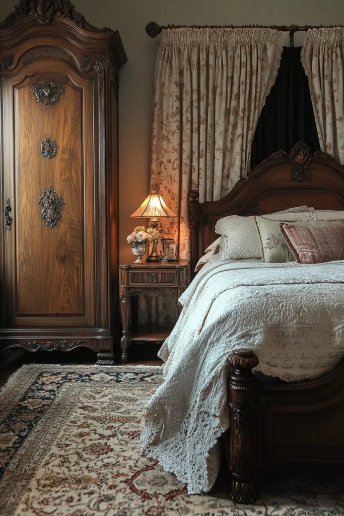 Antique Wood Bedroom