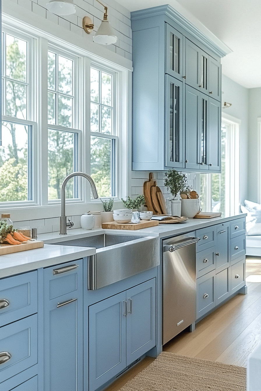Powder Blue Kitchen Cabinets