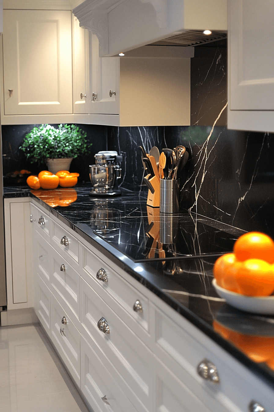 black marble countertops