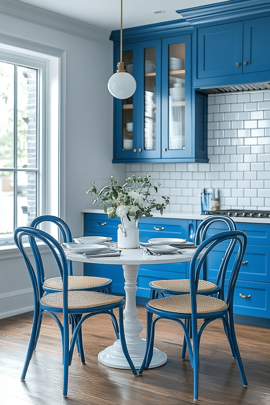 blue and white kitchen