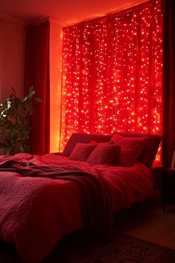 Passionate Red Fairy Light Ambiance