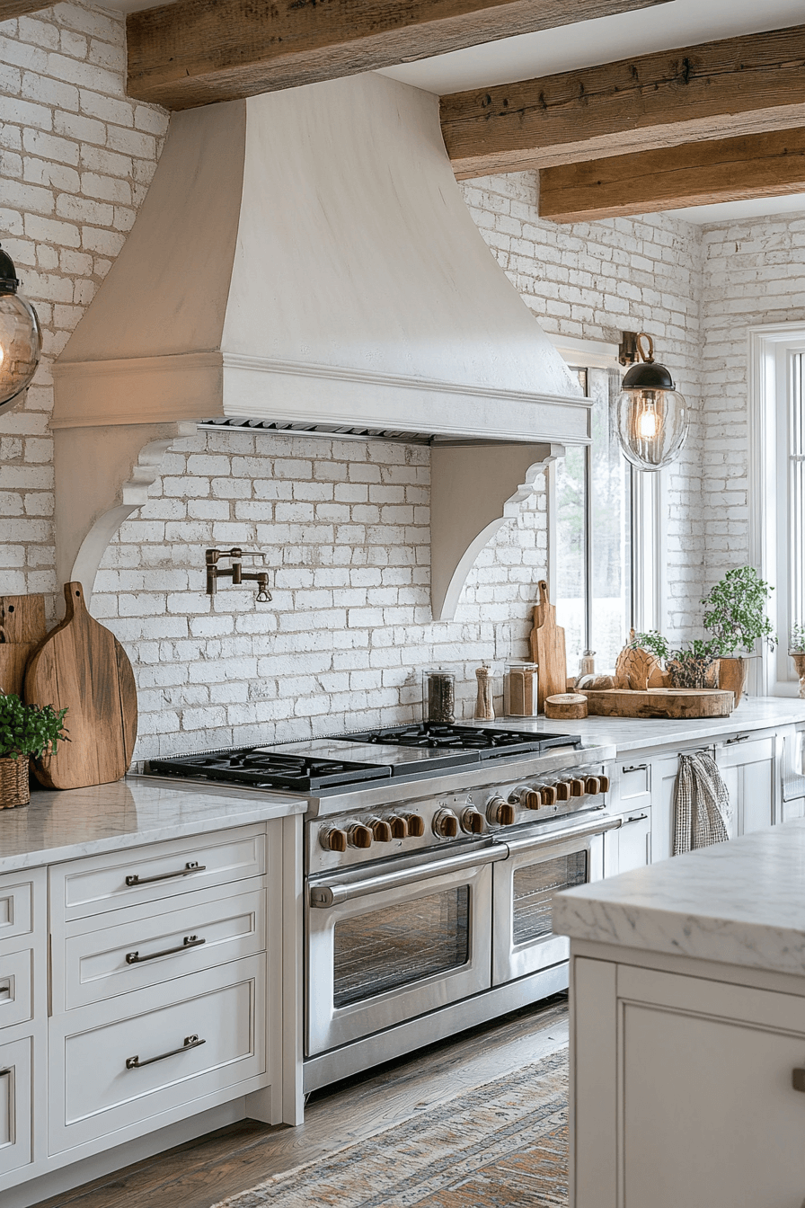 brick backsplash kitchen