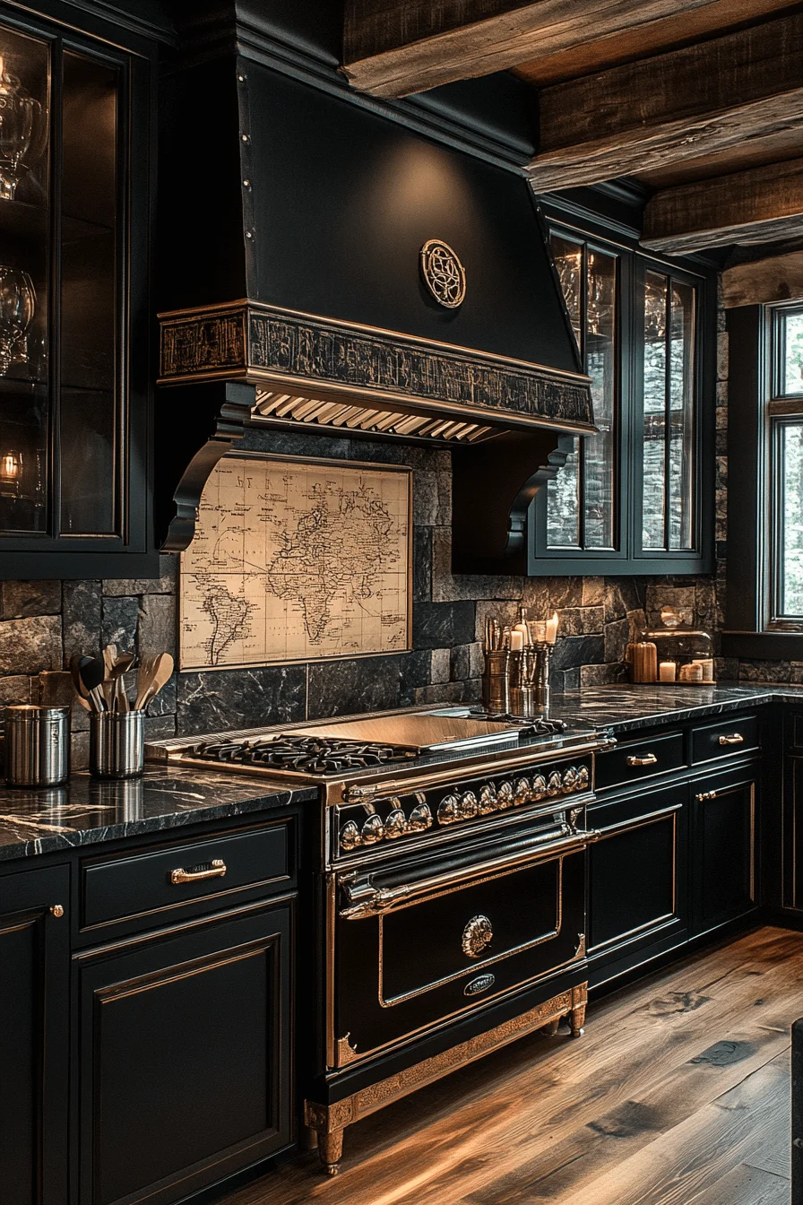 dark academia kitchen