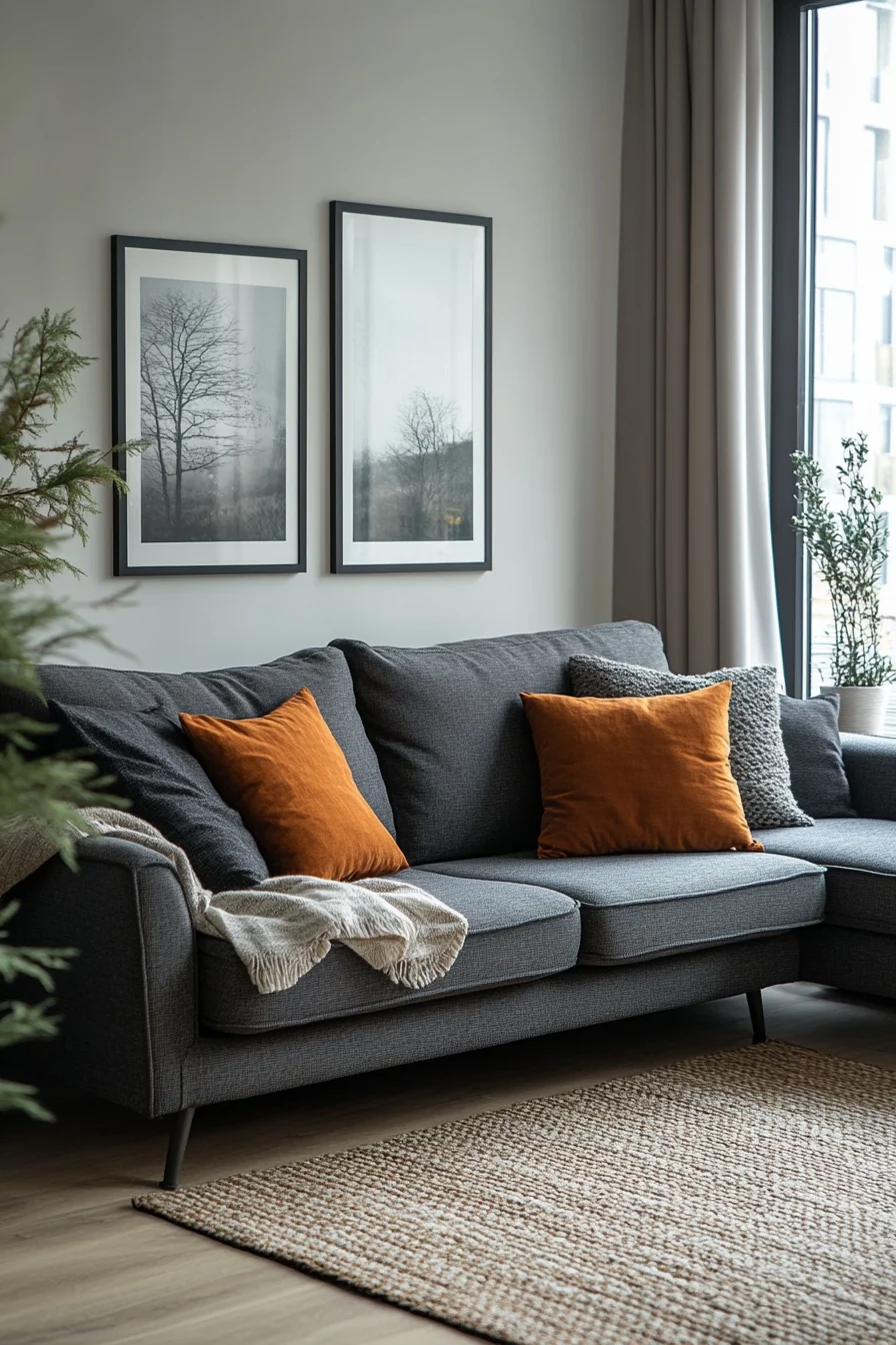 29 Dark Gray Couch Living Room Inspirations That Feel Rich and Refined dark gray couch living room