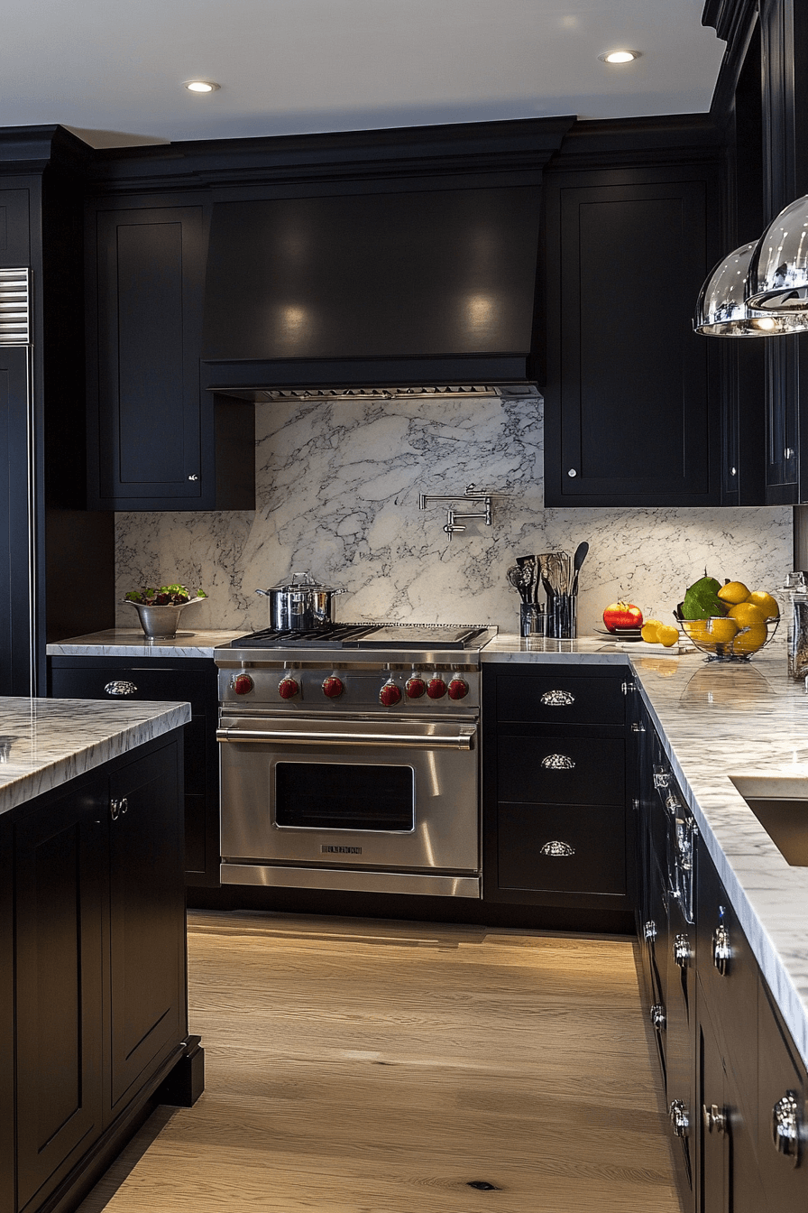 dark stained kitchen cabinets