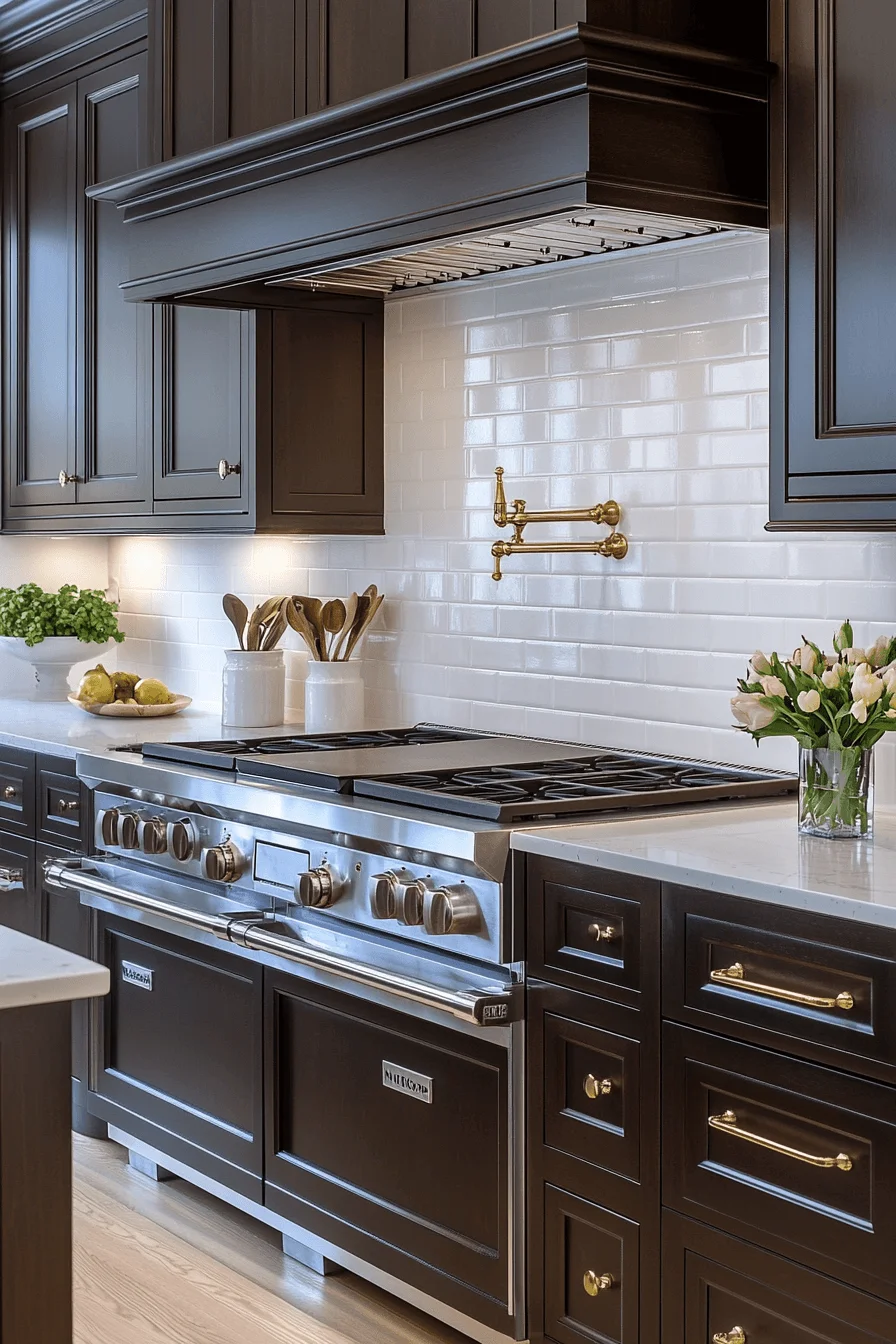 Dark Walnut Kitchen Cabinets