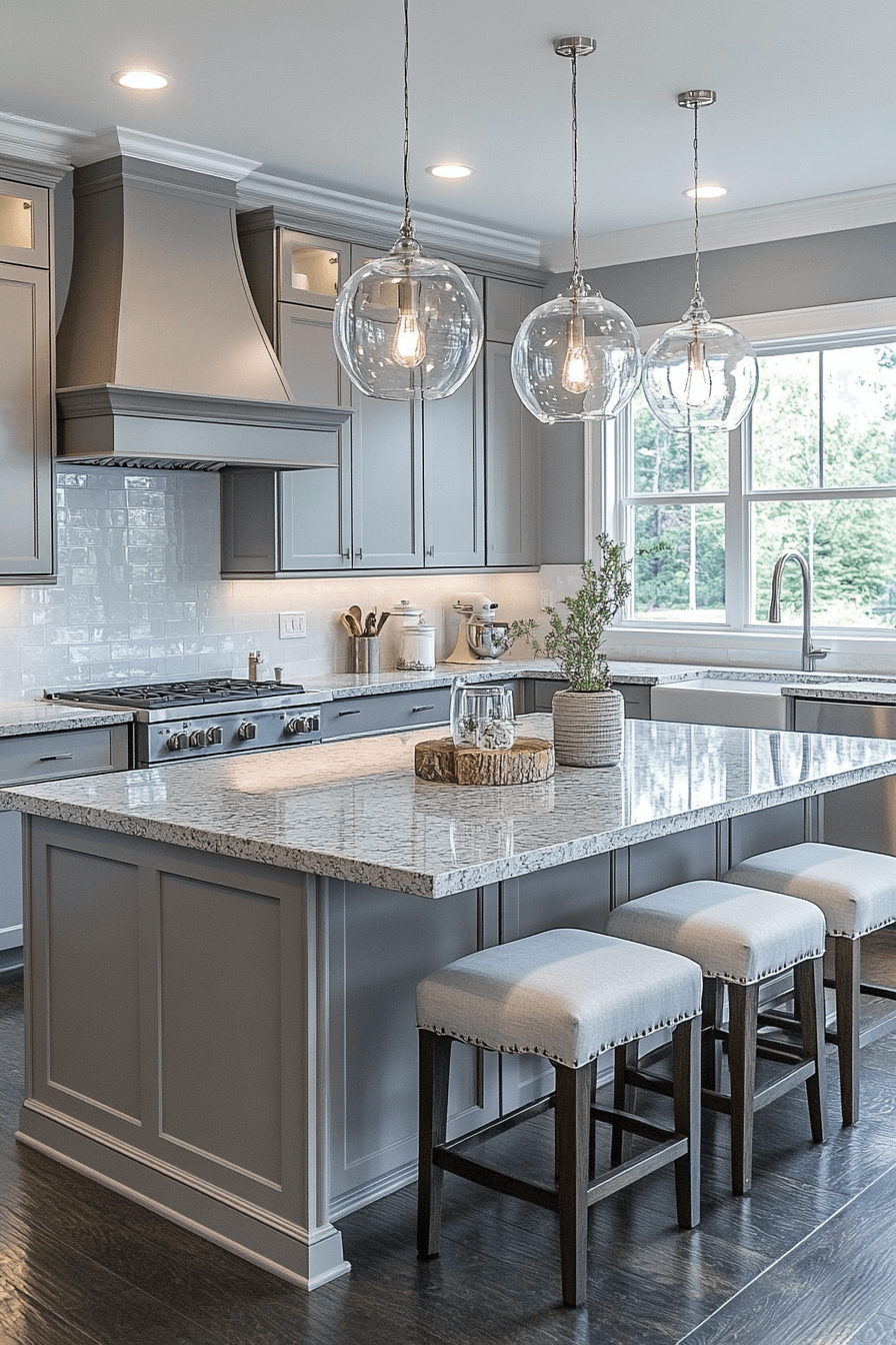 greige kitchen cabinets