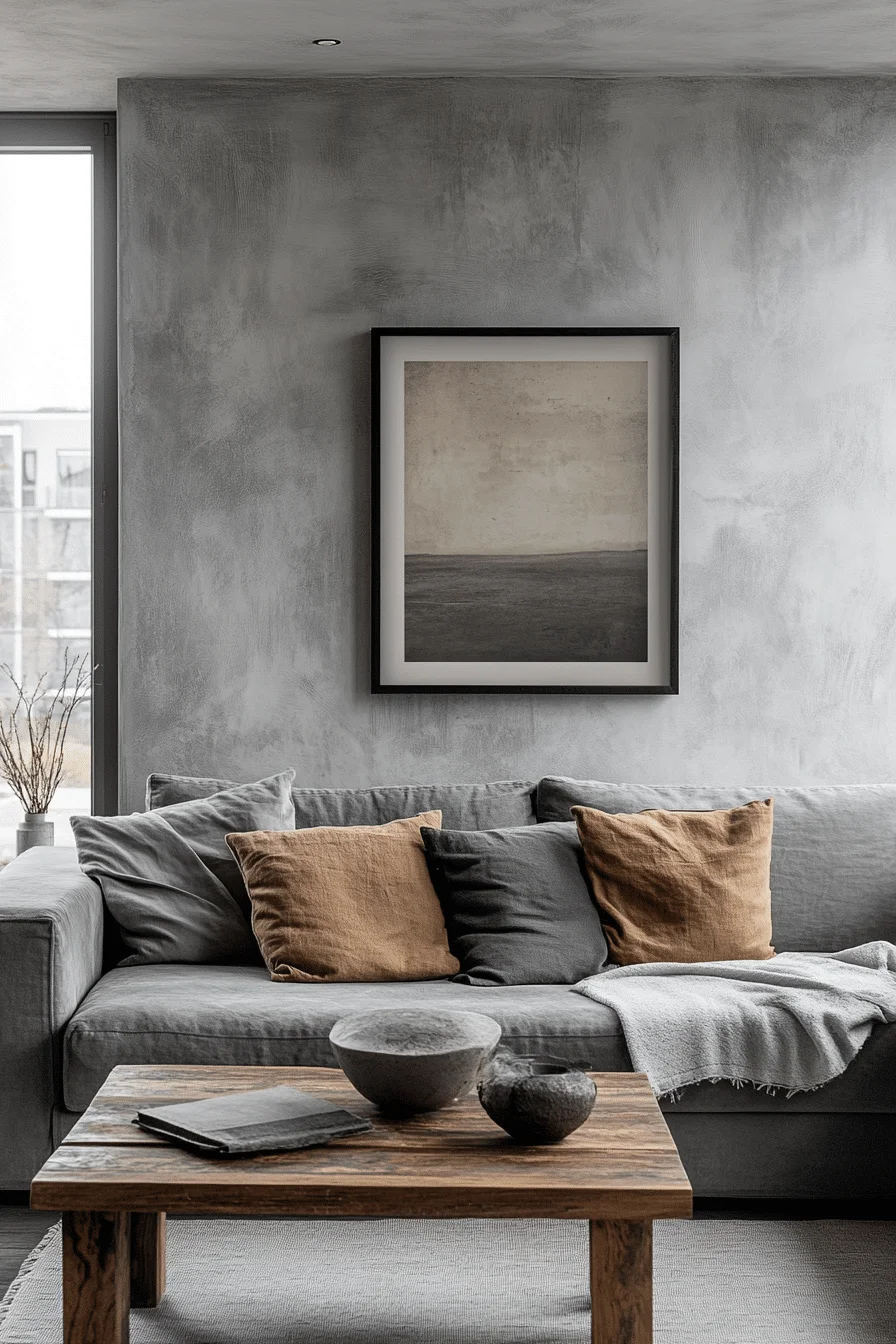 grey sofa decor