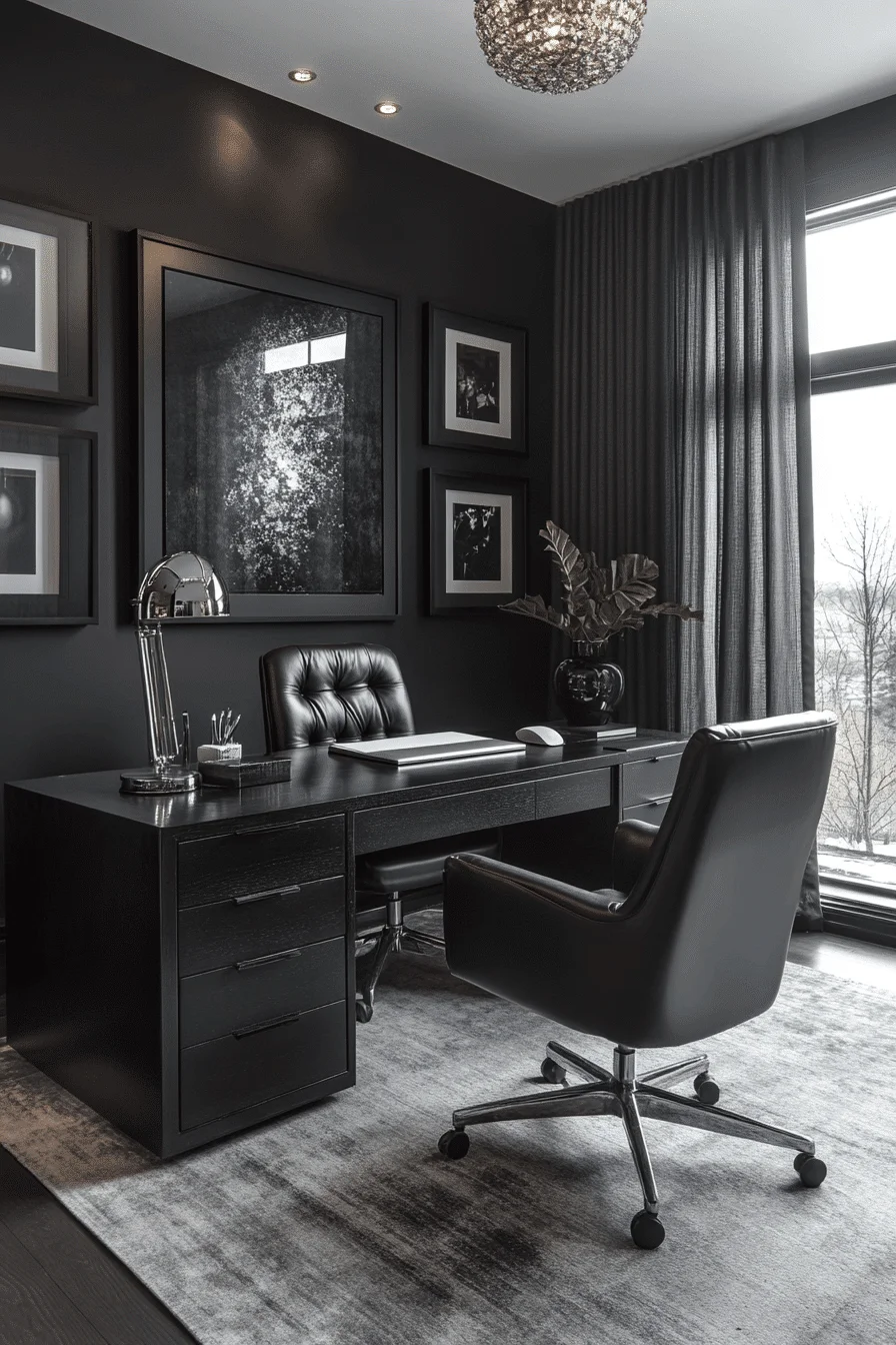moody office charcoal grey