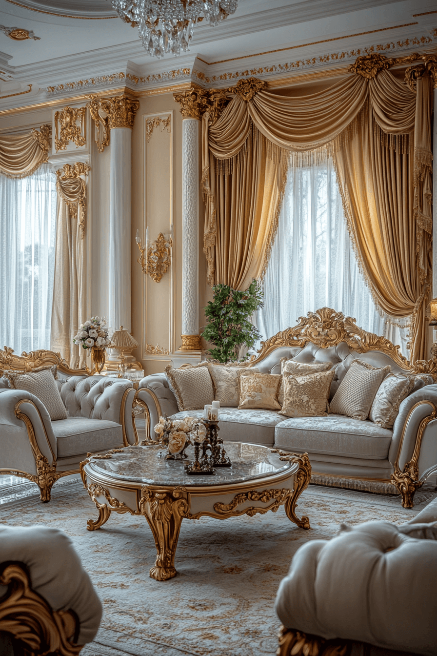 neoclassical interior living rooms