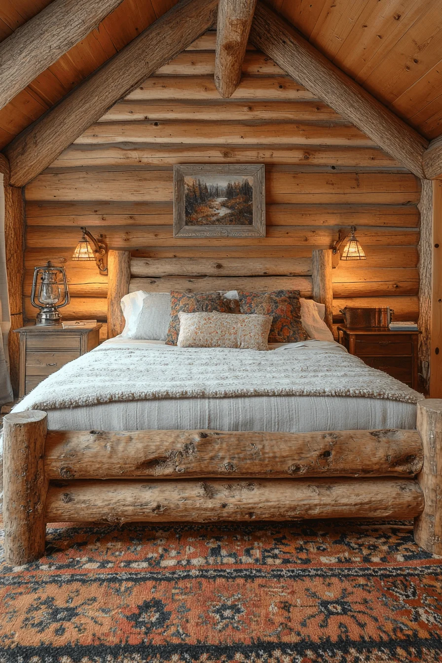 old cabin interior bedroom