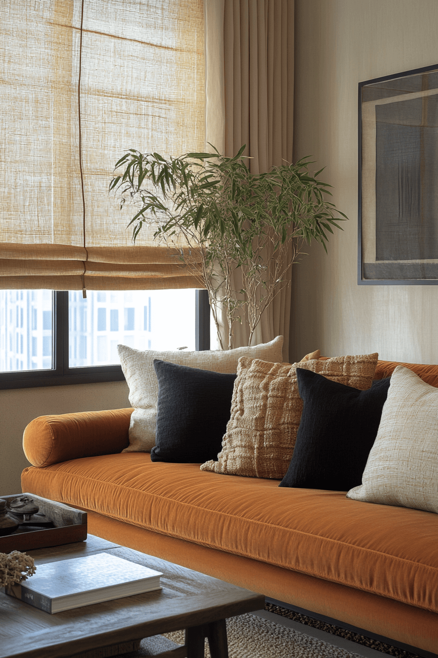 rust couch living room ideas