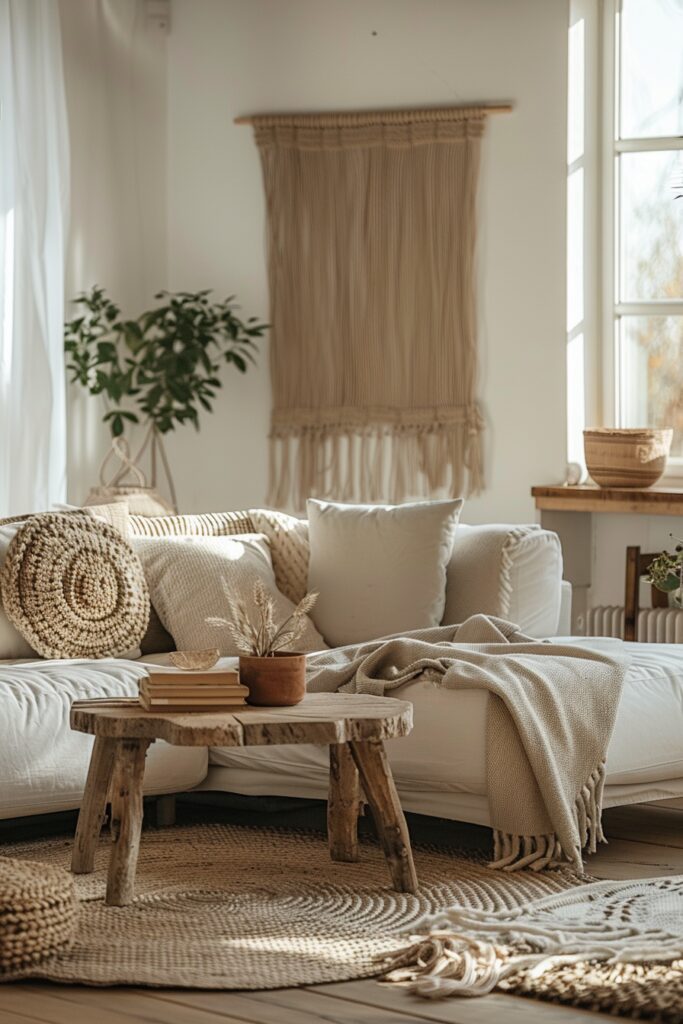 Serene Scandi Boho Living Area