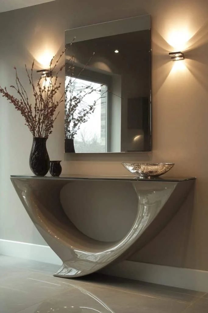 Minimalist Mirror Entryway