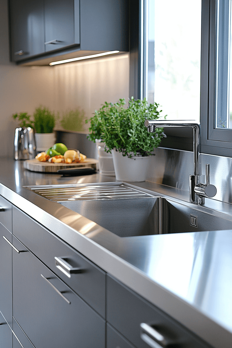 stainless steel kitchen countertops