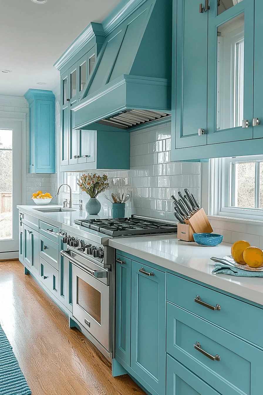 Turquoise Kitchen Cabinets