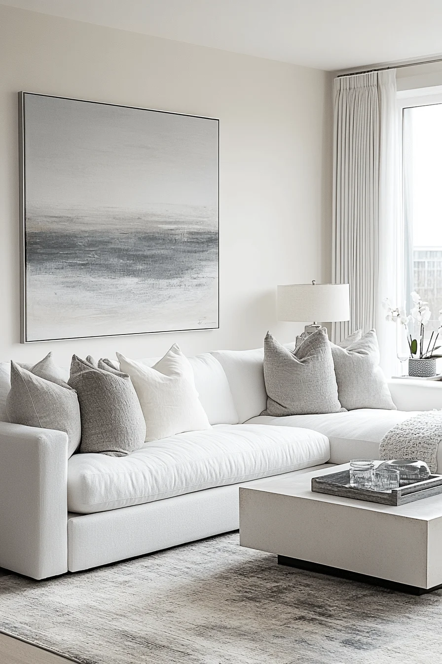 white couch living room