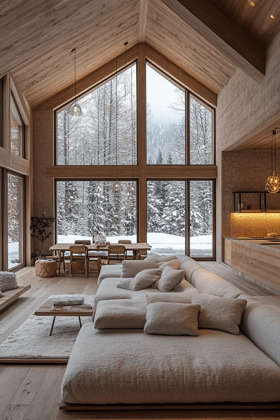 winter cabin interior