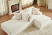 Compressed Corduroy Cloud Couch 788 Inch Double Chaise Soft Enough To Share