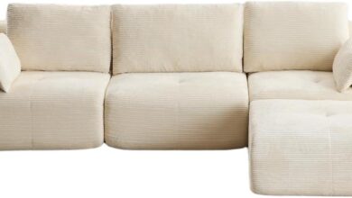 Corduroy Modular Sectional Sofa Turns Beige Living Rooms Into Quiet Cloud Havens