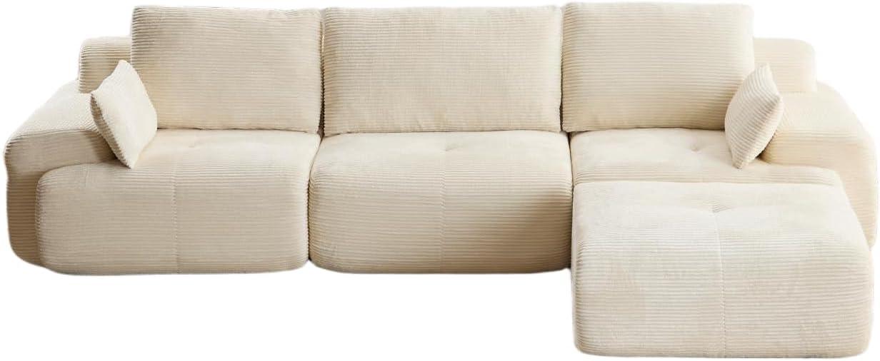 Corduroy Modular Sectional Sofa Turns Beige Living Rooms Into Quiet Cloud Havens