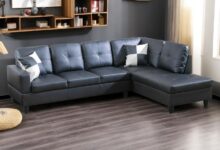 Evening Light Pools On The Dekmxas L Shaped Faux Leather Sofa