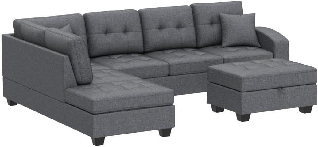 Gray Velvet Comfort Meets Practicality In The Ubgo L Shaped Sectional