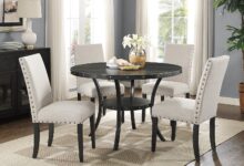 Sunlit Nook Softened By Roundhill Biony Tan Fabric Dining Chairs